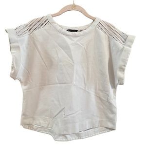 Banana Republic Top White with Net Back Size Small